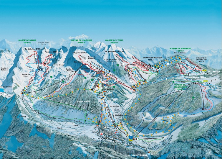 plan des pistes station La Clusaz