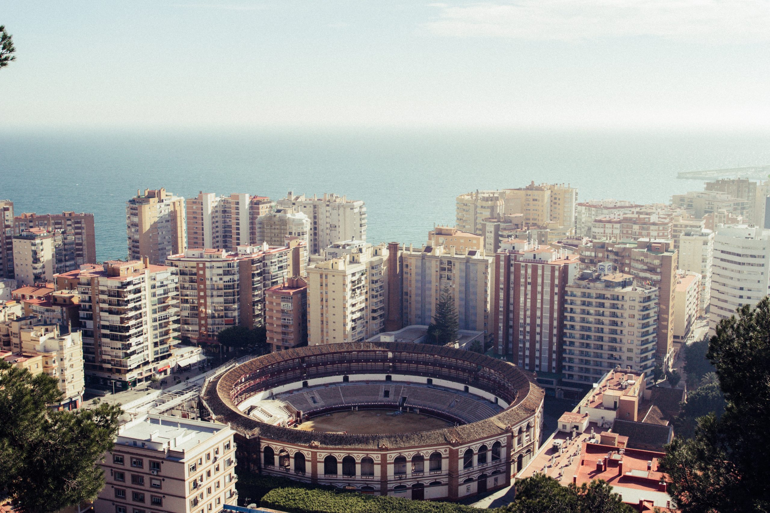 Vue aérienne des arènes de Malaga, Espagne