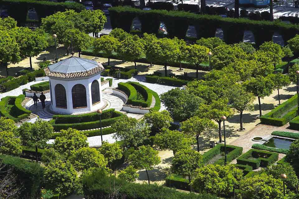 Vue aérienne du jardin de La Concepcion, Malaga