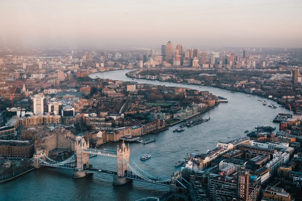 Vue aérienne de Londres