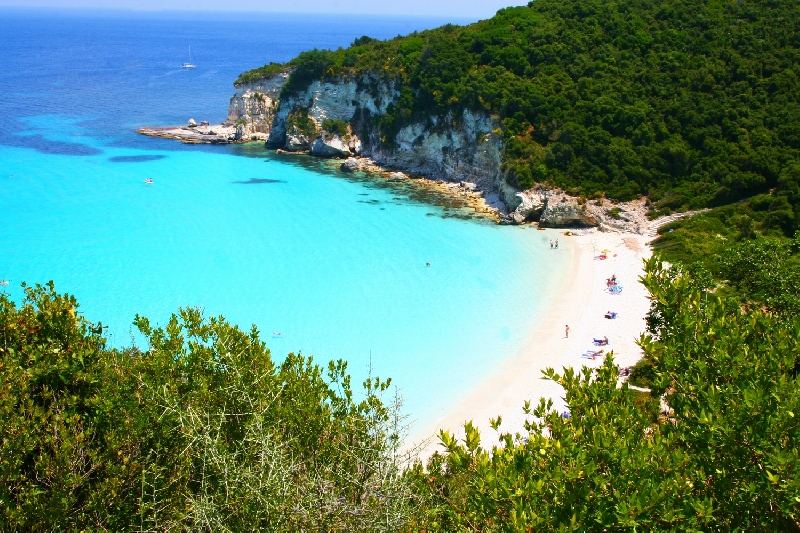 Plage de Voutoumi, Antipaxos, Grèce